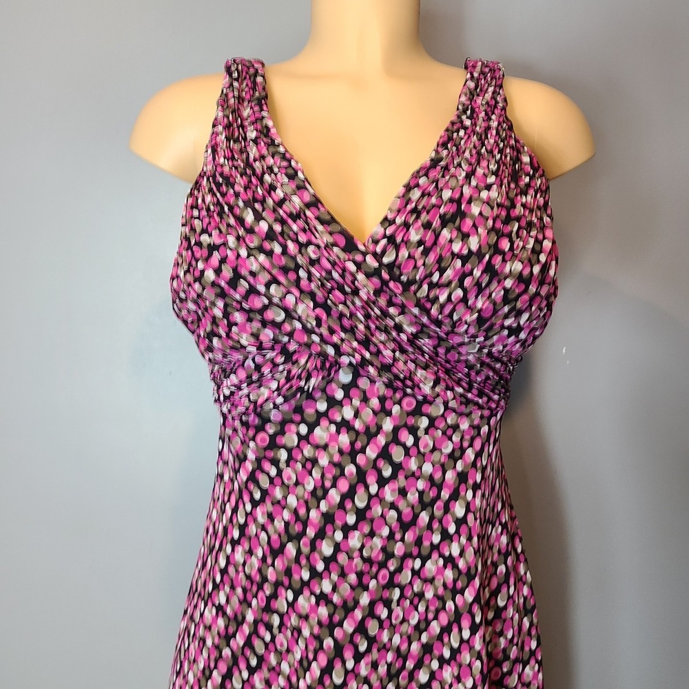 Vtg Jones Wear Midi Dress Polka Dot 90s Retro Preppy Sz 10 Party Wedding Guest - Picture 2 of 11